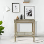 Tavolino laterale in legno con ripiano inferiore – Teal, nero, crema, ciliegia, grigio vintage, Winter Melody