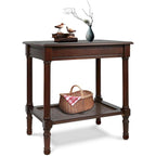 Tavolino laterale in legno con ripiano inferiore – Teal, nero, crema, ciliegia, grigio vintage, Winter Melody