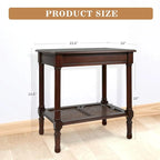 Tavolino laterale in legno con ripiano inferiore – Teal, nero, crema, ciliegia, grigio vintage, Winter Melody