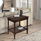 Tavolino laterale in legno con ripiano inferiore – Teal, nero, crema, ciliegia, grigio vintage, Winter Melody