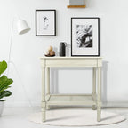 Tavolino laterale in legno con ripiano inferiore – Teal, nero, crema, ciliegia, grigio vintage, Winter Melody