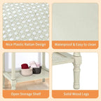 Tavolino laterale in legno con ripiano inferiore – Teal, nero, crema, ciliegia, grigio vintage, Winter Melody