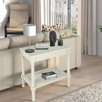 Tavolino laterale in legno con ripiano inferiore – Teal, nero, crema, ciliegia, grigio vintage, Winter Melody