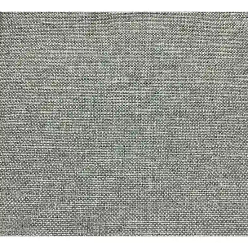 Divano a tre posti con braccioli rotondi, azzurro/grigio