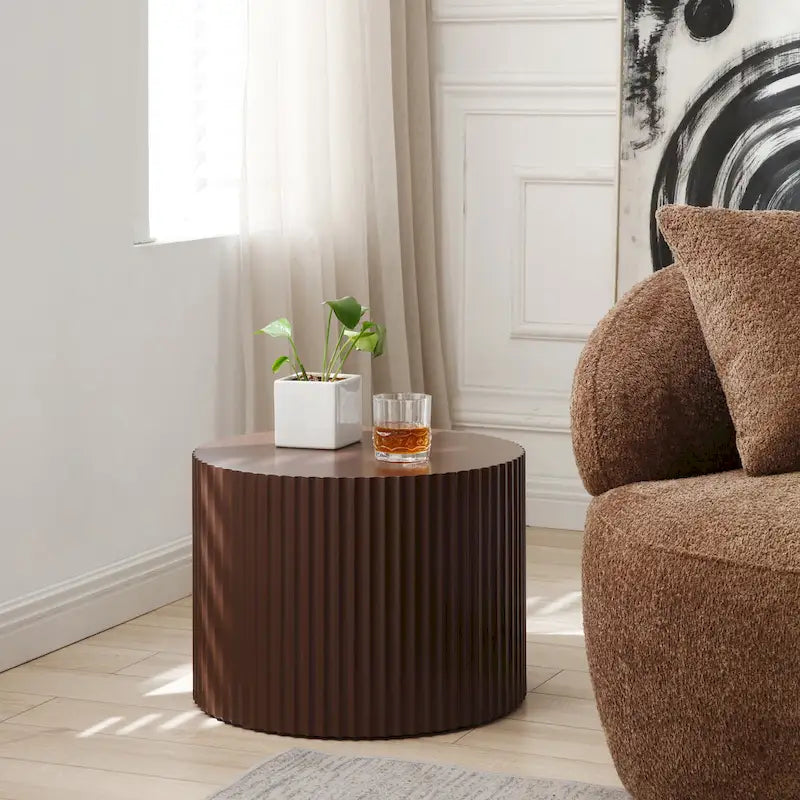 Tavolini tondi a incastro, set da 2 – Nero / Naturale / Noce / Bianco / Blu / Arancione / Marrone / Opaco, MDF, per 2 persone