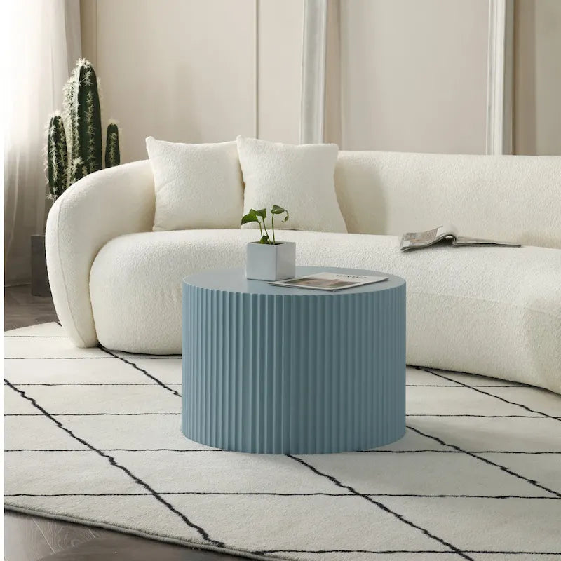 Tavolini tondi a incastro, set da 2 – Nero / Naturale / Noce / Bianco / Blu / Arancione / Marrone / Opaco, MDF, per 2 persone