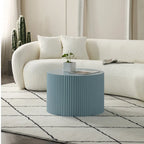 Tavolini tondi a incastro, set da 2 – Nero / Naturale / Noce / Bianco / Blu / Arancione / Marrone / Opaco, MDF, per 2 persone
