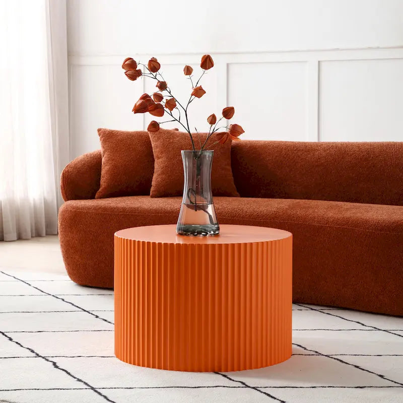 Tavolini tondi a incastro, set da 2 – Nero / Naturale / Noce / Bianco / Blu / Arancione / Marrone / Opaco, MDF, per 2 persone