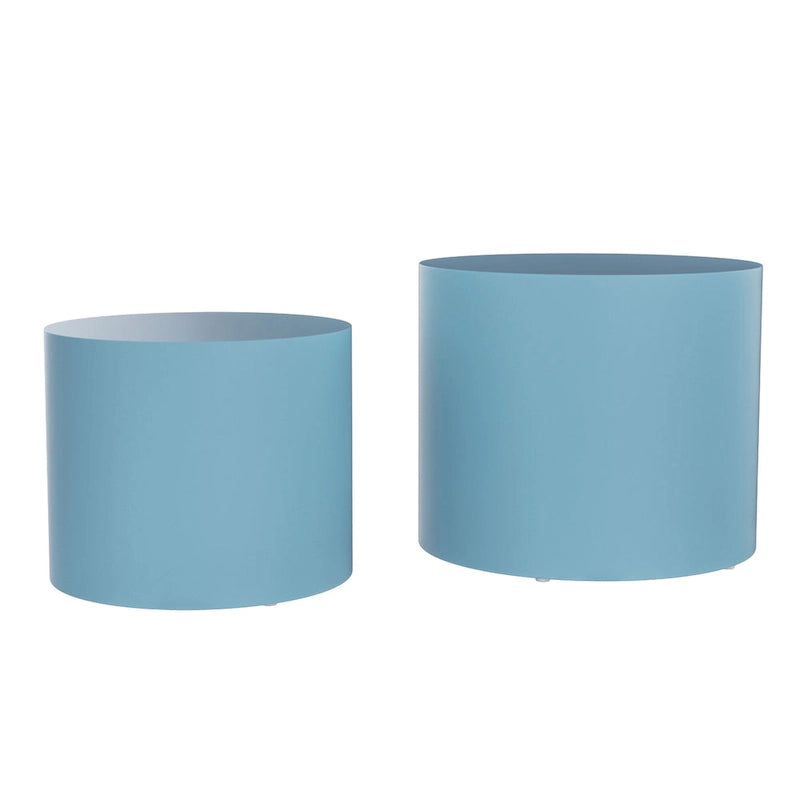 Tavolini tondi a incastro, set da 2 – Nero / Naturale / Noce / Bianco / Blu / Arancione / Marrone / Opaco, MDF, per 2 persone
