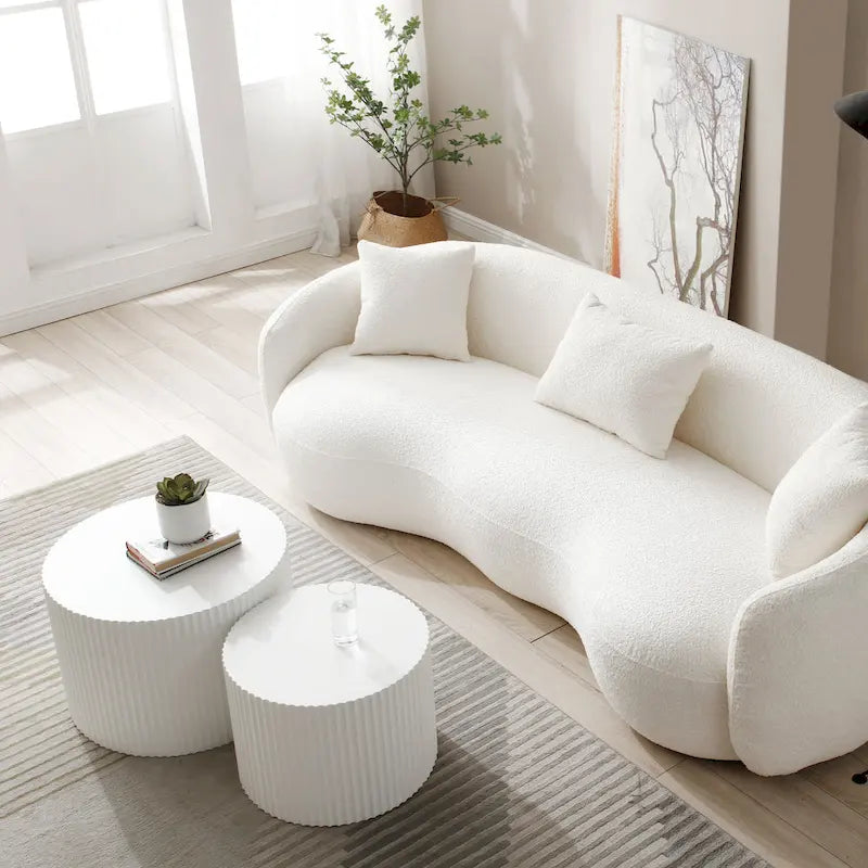 Tavolini tondi a incastro, set da 2 – Nero / Naturale / Noce / Bianco / Blu / Arancione / Marrone / Opaco, MDF, per 2 persone