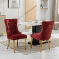 Sedie da pranzo in velluto con borchie, set da 2 – Rosso / Giallo / Beige / Grigio / Blu / Nero / Verde