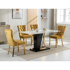 Sedie da pranzo in velluto con borchie, set da 2 – Rosso / Giallo / Beige / Grigio / Blu / Nero / Verde