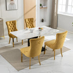 Sedie da pranzo in velluto con borchie, set da 2 – Rosso / Giallo / Beige / Grigio / Blu / Nero / Verde