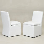 Sedia da pranzo imbottita con rotelle Mocha/Indaco/Grigio Chiaro/Avorio/Nero/Bianco, set da 2