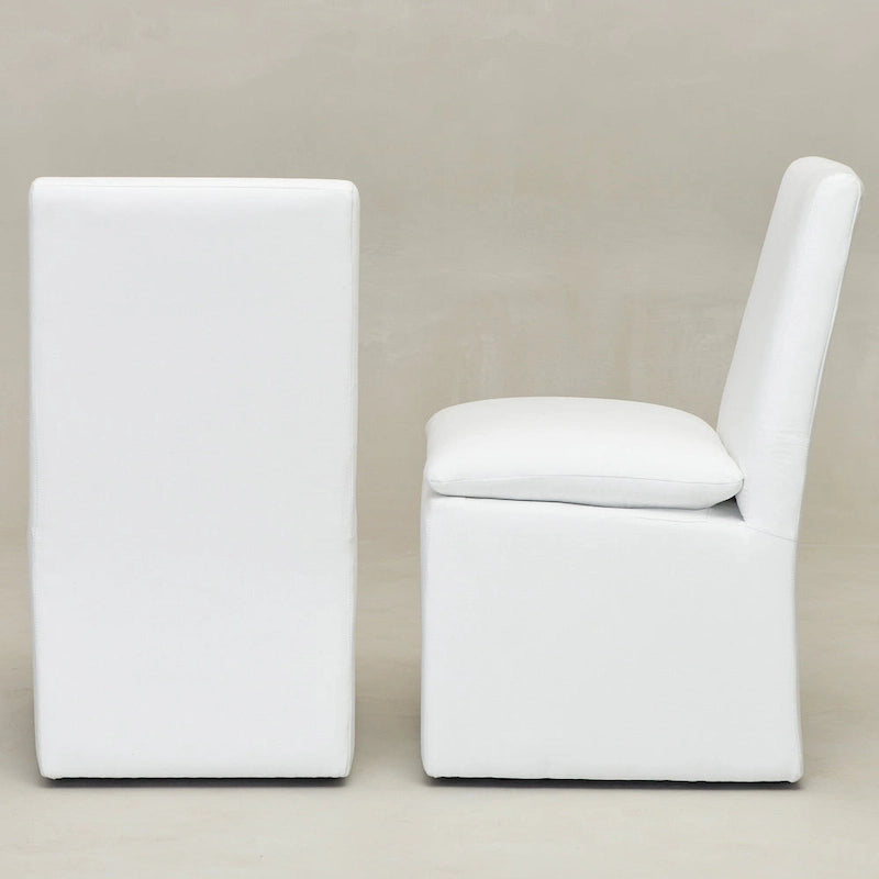 Sedia da pranzo imbottita con rotelle Mocha/Indaco/Grigio Chiaro/Avorio/Nero/Bianco, set da 2