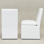 Sedia da pranzo imbottita con rotelle Mocha/Indaco/Grigio Chiaro/Avorio/Nero/Bianco, set da 2