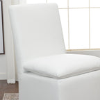 Sedia da pranzo imbottita con rotelle Mocha/Indaco/Grigio Chiaro/Avorio/Nero/Bianco, set da 2