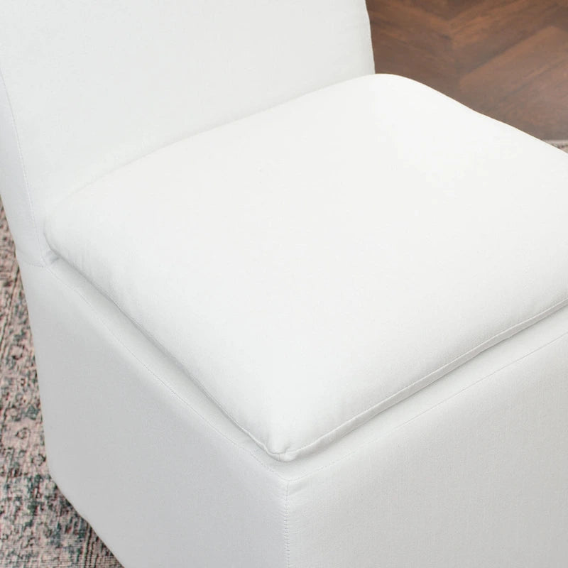 Sedia da pranzo imbottita con rotelle Mocha/Indaco/Grigio Chiaro/Avorio/Nero/Bianco, set da 2