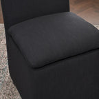 Sedia da pranzo imbottita con rotelle Mocha/Indaco/Grigio Chiaro/Avorio/Nero/Bianco, set da 2