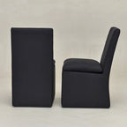 Sedia da pranzo imbottita con rotelle Mocha/Indaco/Grigio Chiaro/Avorio/Nero/Bianco, set da 2