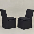 Sedia da pranzo imbottita con rotelle Mocha/Indaco/Grigio Chiaro/Avorio/Nero/Bianco, set da 2