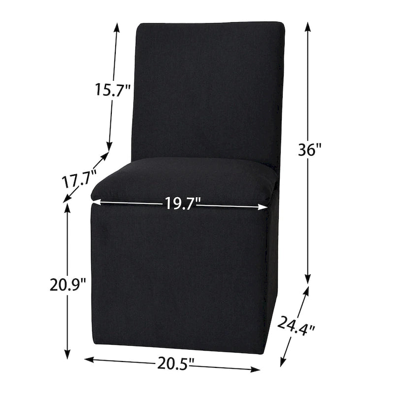 Sedia da pranzo imbottita con rotelle Mocha/Indaco/Grigio Chiaro/Avorio/Nero/Bianco, set da 2