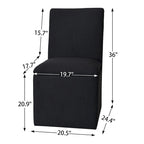 Sedia da pranzo imbottita con rotelle Mocha/Indaco/Grigio Chiaro/Avorio/Nero/Bianco, set da 2