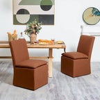 Sedia da pranzo imbottita con rotelle Mocha/Indaco/Grigio Chiaro/Avorio/Nero/Bianco, set da 2
