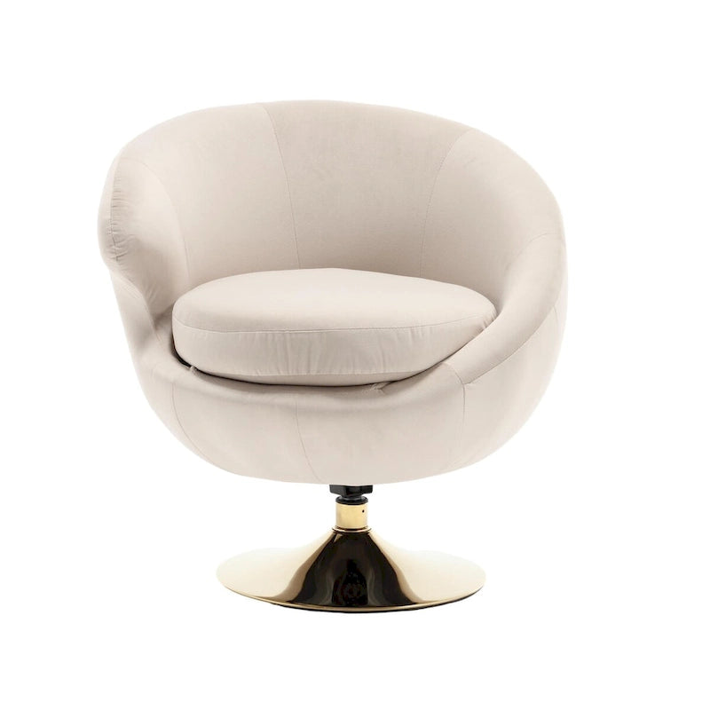 Poltrona a botte girevole a 360° in velluto con pouf, set da 2 – Blu navy / Verde oliva / Beige / Grigio / Rosso rosato