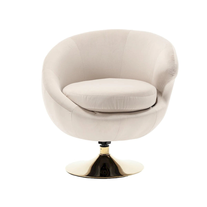 Poltrona a botte girevole a 360° in velluto con pouf, set da 2 – Blu navy / Verde oliva / Beige / Grigio / Rosso rosato