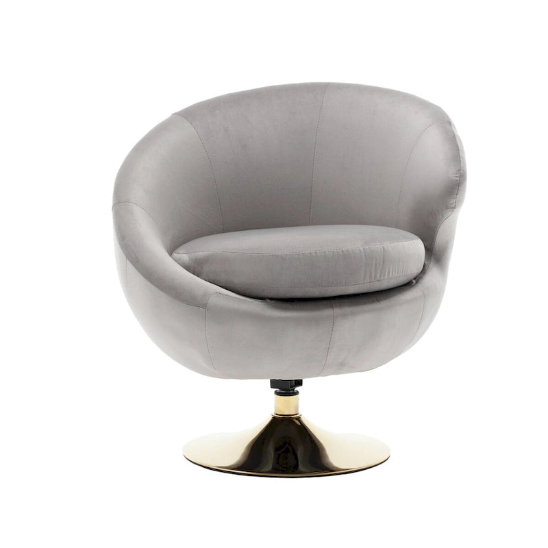 Poltrona a botte girevole a 360° in velluto con pouf, set da 2 – Blu navy / Verde oliva / Beige / Grigio / Rosso rosato