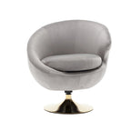 Poltrona a botte girevole a 360° in velluto con pouf, set da 2 – Blu navy / Verde oliva / Beige / Grigio / Rosso rosato