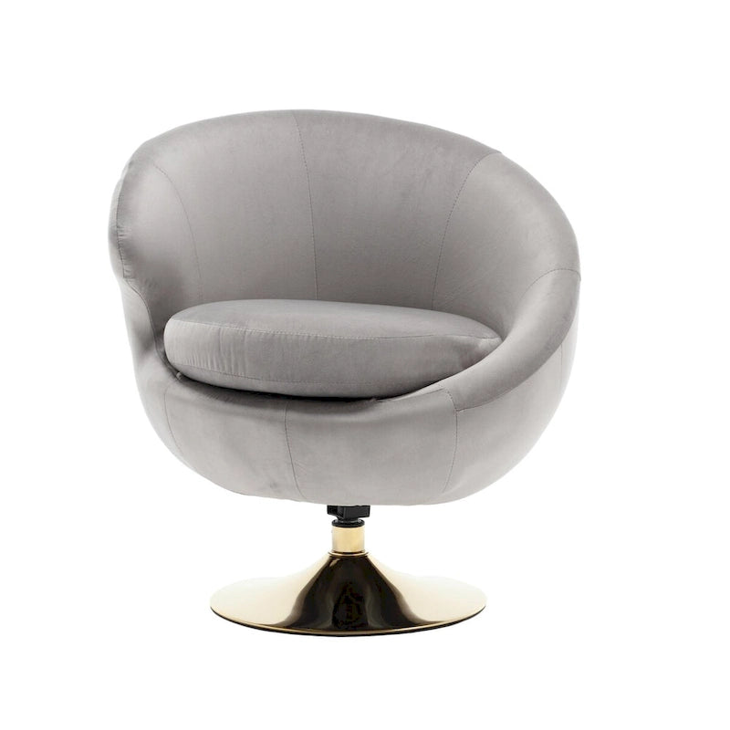 Poltrona a botte girevole a 360° in velluto con pouf, set da 2 – Blu navy / Verde oliva / Beige / Grigio / Rosso rosato