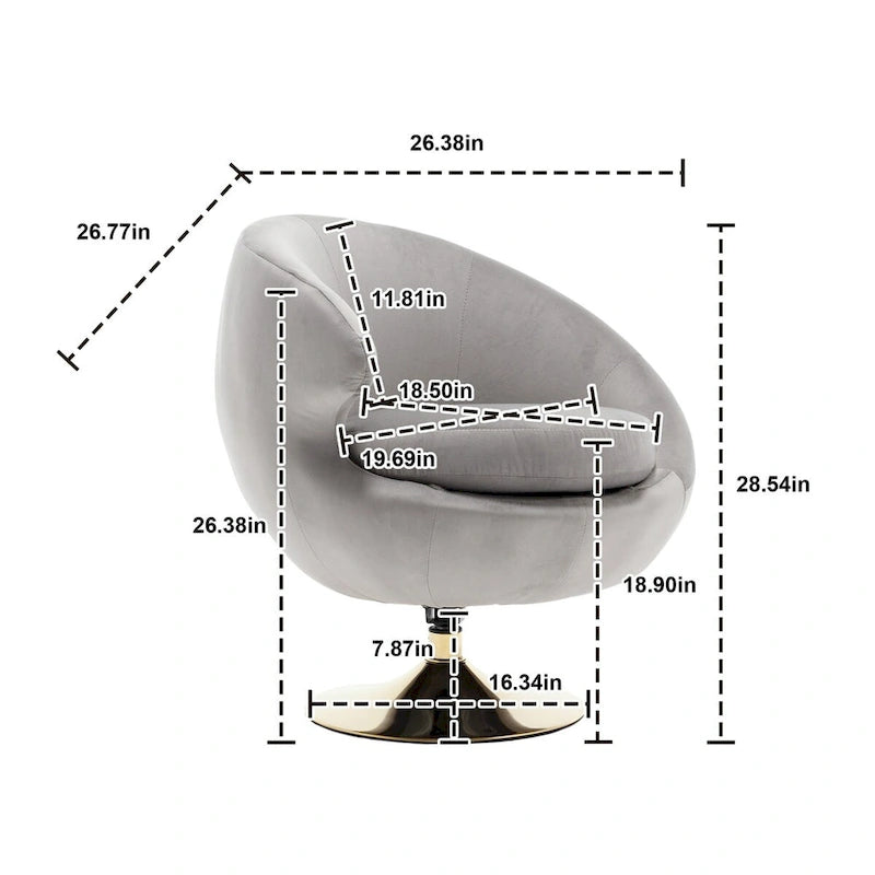 Poltrona a botte girevole a 360° in velluto con pouf, set da 2 – Blu navy / Verde oliva / Beige / Grigio / Rosso rosato