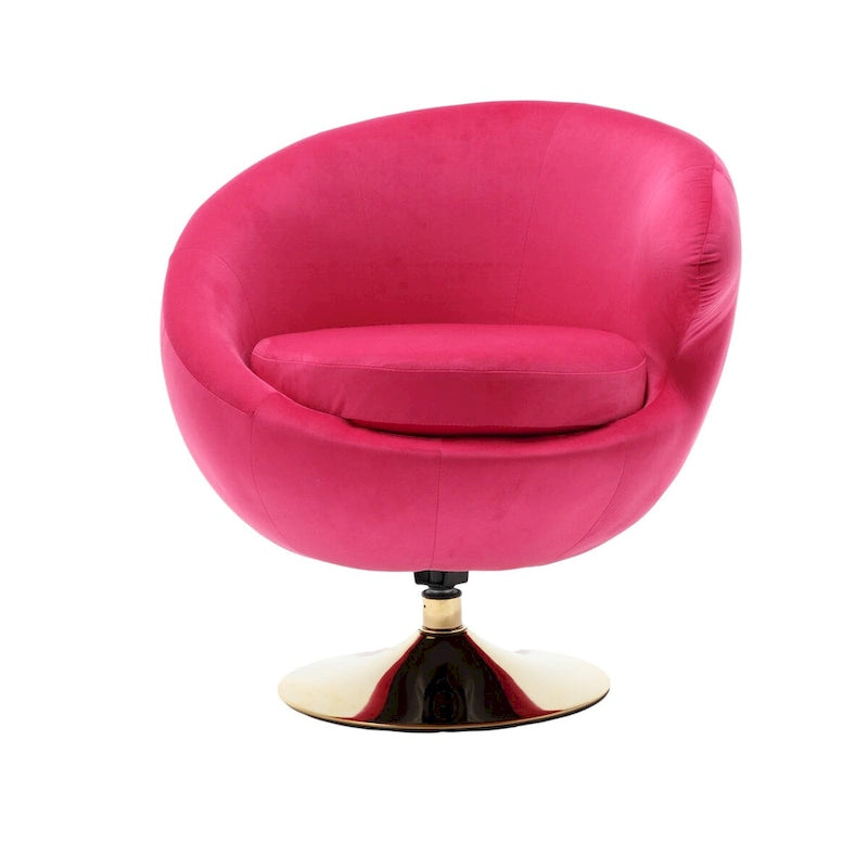 Poltrona a botte girevole a 360° in velluto con pouf, set da 2 – Blu navy / Verde oliva / Beige / Grigio / Rosso rosato
