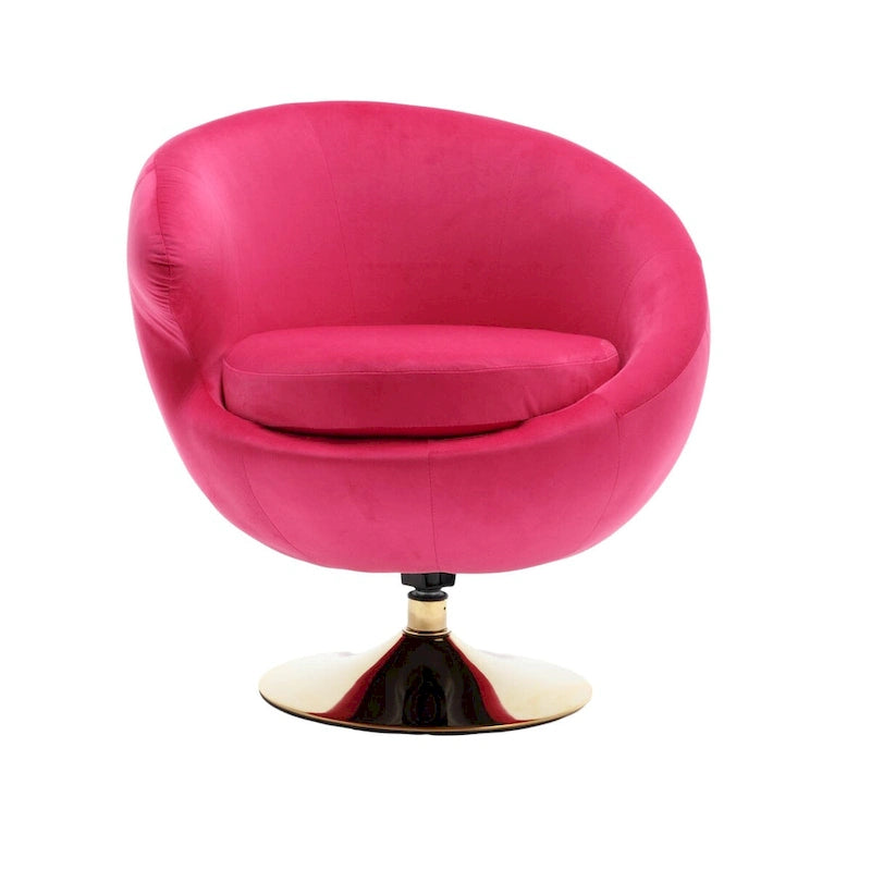 Poltrona a botte girevole a 360° in velluto con pouf, set da 2 – Blu navy / Verde oliva / Beige / Grigio / Rosso rosato