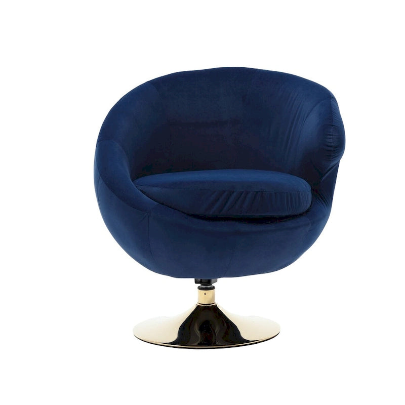 Poltrona a botte girevole a 360° in velluto con pouf, set da 2 – Blu navy / Verde oliva / Beige / Grigio / Rosso rosato