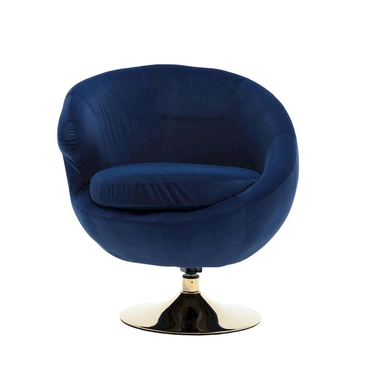 Poltrona a botte girevole a 360° in velluto con pouf, set da 2 – Blu navy / Verde oliva / Beige / Grigio / Rosso rosato