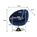 Poltrona a botte girevole a 360° in velluto con pouf, set da 2 – Blu navy / Verde oliva / Beige / Grigio / Rosso rosato