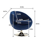Poltrona a botte girevole a 360° in velluto con pouf, set da 2 – Blu navy / Verde oliva / Beige / Grigio / Rosso rosato