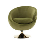 Poltrona a botte girevole a 360° in velluto con pouf, set da 2 – Blu navy / Verde oliva / Beige / Grigio / Rosso rosato