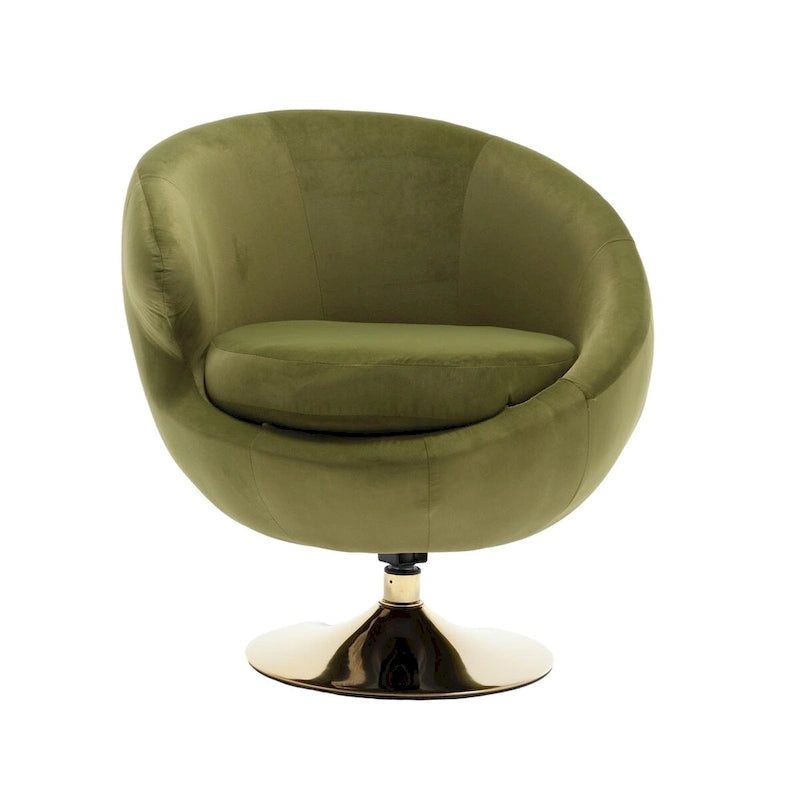 Poltrona a botte girevole a 360° in velluto con pouf, set da 2 – Blu navy / Verde oliva / Beige / Grigio / Rosso rosato