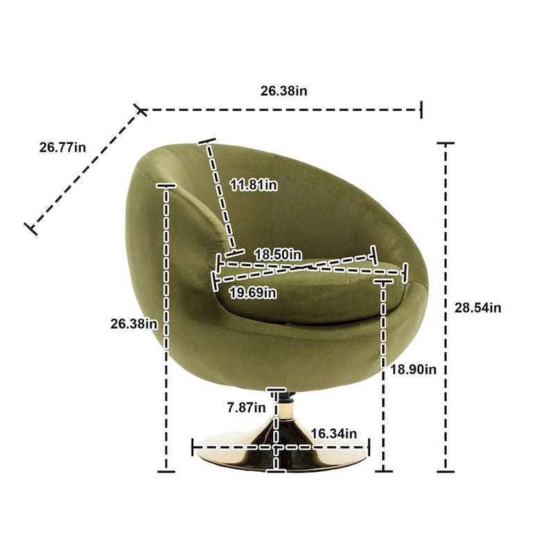 Poltrona a botte girevole a 360° in velluto con pouf, set da 2 – Blu navy / Verde oliva / Beige / Grigio / Rosso rosato