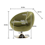 Poltrona a botte girevole a 360° in velluto con pouf, set da 2 – Blu navy / Verde oliva / Beige / Grigio / Rosso rosato