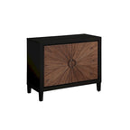 Cassettiera accentata in legno a 2 ante