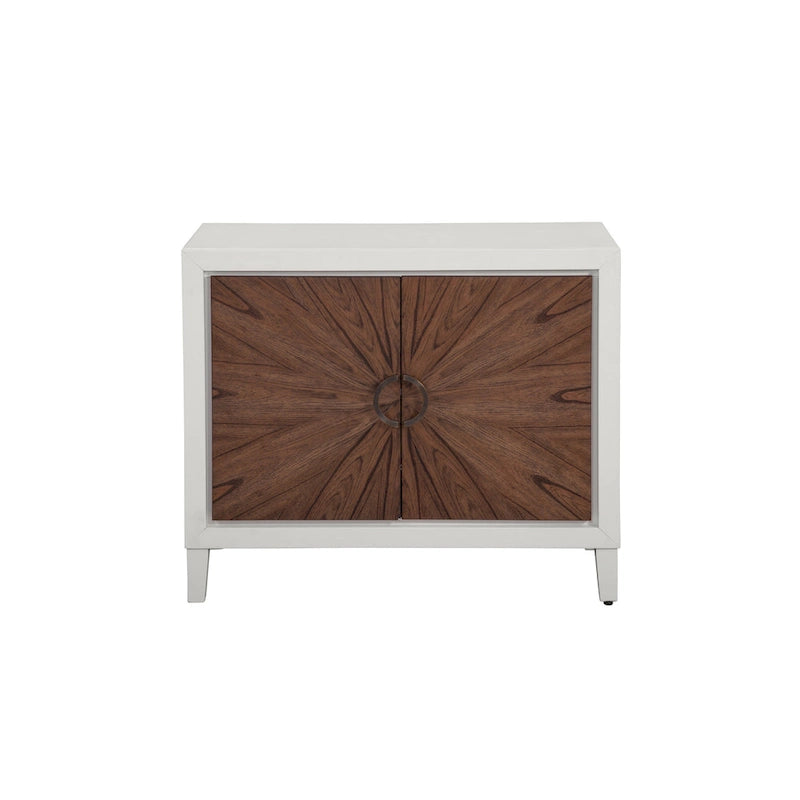 Cassettiera accentata in legno a 2 ante