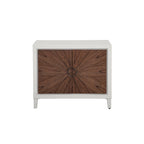 Cassettiera accentata in legno a 2 ante