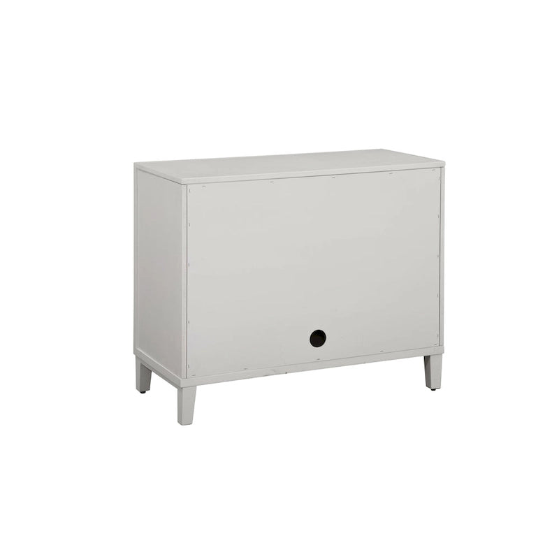Cassettiera accentata in legno a 2 ante