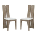 Sedia da pranzo senza braccioli marrone chiaro, set da 2