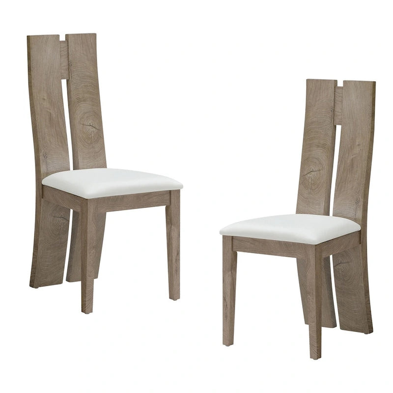 Sedia da pranzo senza braccioli marrone chiaro, set da 2